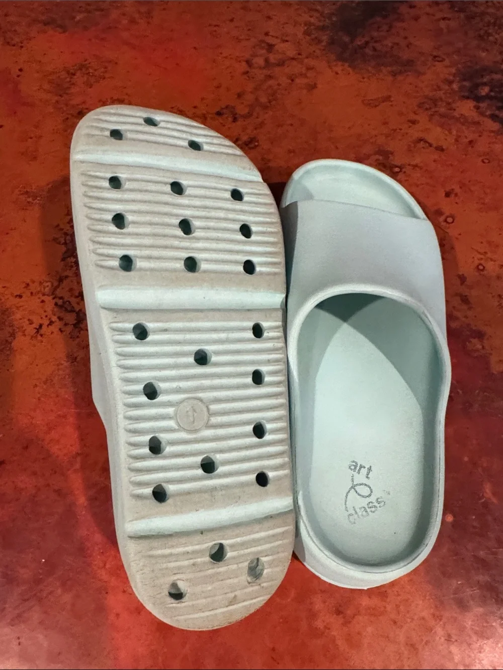 Art Class little girls light blue slides!  Comfy platform design